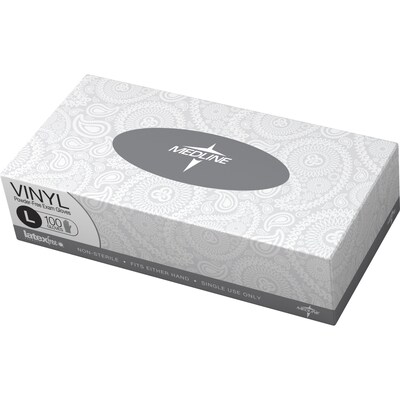 Medline® Designer Boxed Vinyl Exam Gloves; Large, Plaid Print 1000/Box
