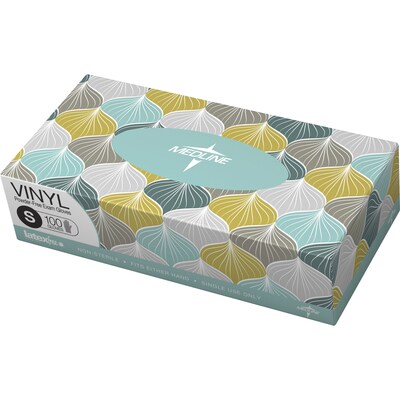 Medline® Designer Boxed Vinyl Exam Gloves; Small, Victorian Print, 1000/Box