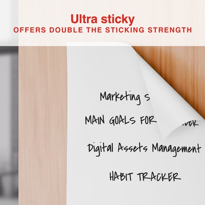 Staples Ultra Sticky Wall Easel Pad, 25" x 30", 20 Sheets/Pad, 3 Pads/Pack (ST62840)