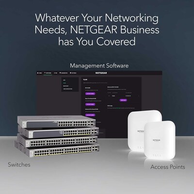 Netgear 24 Ports Gigabit Ethernet, Silver (GS724T-600NAS)