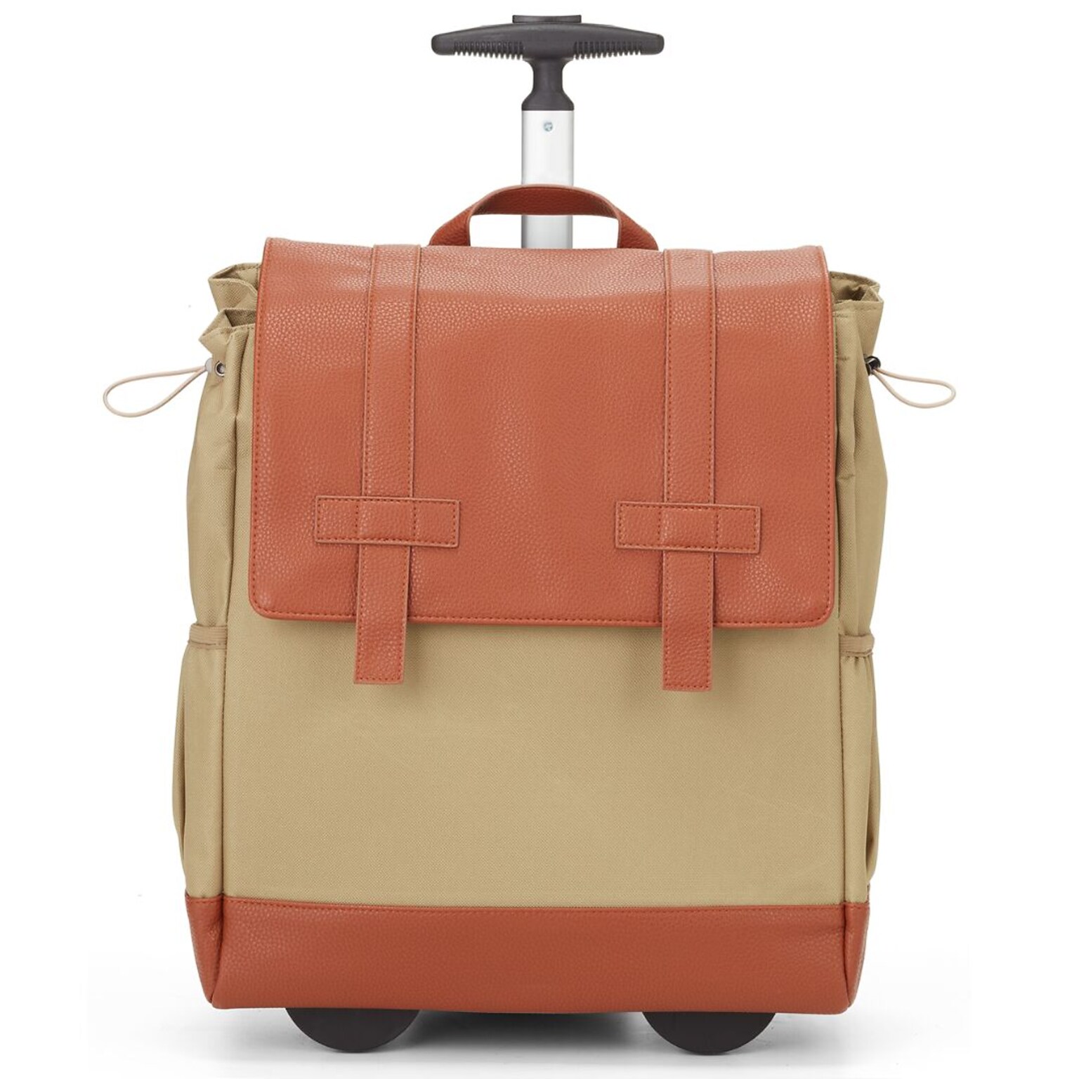 Francine Collections 15 Laptop Rolling Wheels Up Backpack, Tan (BKBUDGRL_SM-OLI)