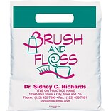 Medical Arts Press® Dental Personalized Small 2-Color Supply Bags, Dental Icons, Brush and Floss