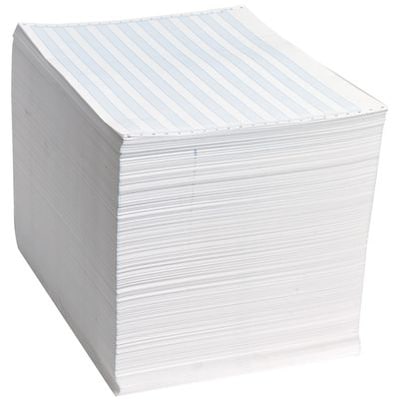 Quill Brand® 14-7/8 "x 11" Continuous Form 1/2" Blue Bar Paper, 20 lbs., 2700 Sheets/Carton (QU710604)