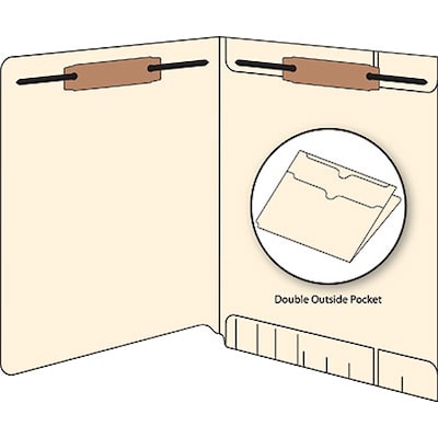 Medical Arts Press® End-Tab Fastener Folders with Full Back Pocket; 3/4 Size Pocket, 50/Box