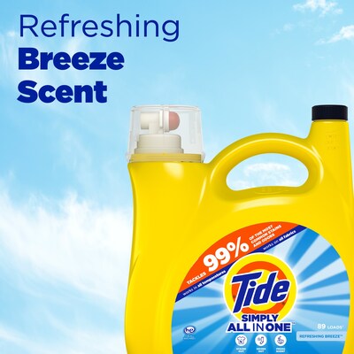 Tide Simply Clean & Fresh Liquid Laundry Detergent, Refreshing Breeze, 89 loads, 128 fl oz. (89131)