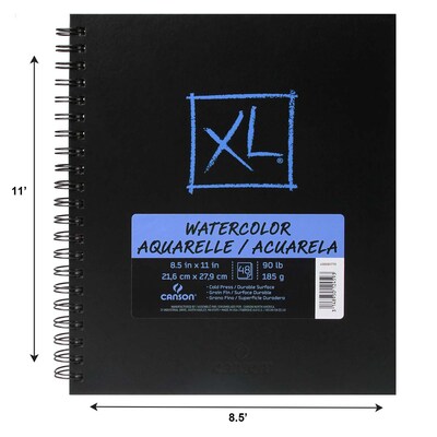 Canson XL Series 8.5 x 11 Wire Bound Watercolor Sketch Book, 48 Sheets/Book (MCXC400085770)