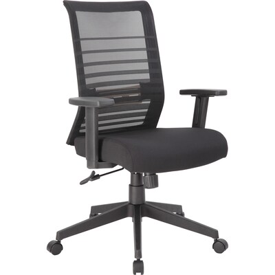 Lorell Horizontal Mesh Ergonomic Fabric Mesh Swivel Task Chair, Black (LLR00590)