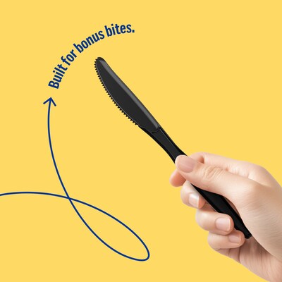 Perk™ Polystyrene Knife, Heavy-Weight, Black, 100/Pack (PK56393)