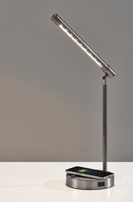 Adesso Dax LED Wireless Charging Desk Lamp, Brushed Steel (2611-22)