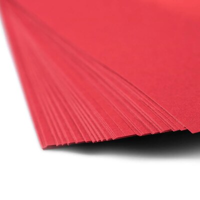 JAM Paper 30% Recycled Smooth 8.5" x 11" Color Copy Paper, 32 lbs. Red, 50 Sheets/Pack (151023A)