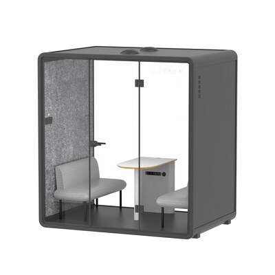 FlexiSpot WorkCube Series Sound Absorbing 4 Person Privacy Booth, Gray (P4FG-KIT)