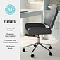 Martha Stewart Tyla Armless Faux Leather Swivel Office Chair, Gray/Polished Nickel (CH2209215GY)
