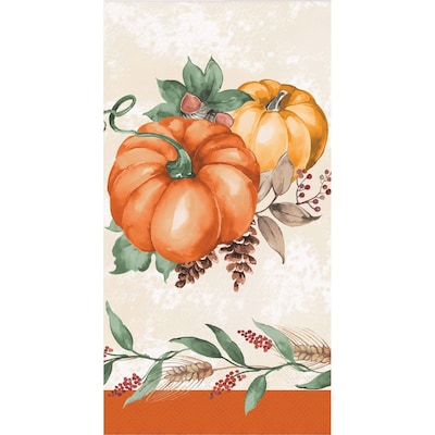 Say Hooray! Harvest Delight Paper Plates and Guest Towels Kit, Multicolored, 48/Pack (DTC9388E2H)