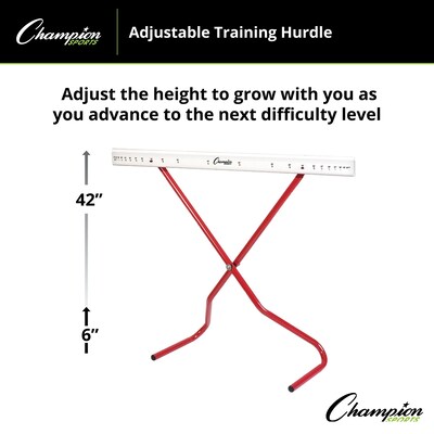 Champion Sports Adjustable Training Hurdle, Red/White (CHSPH)