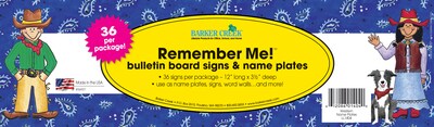 Barker Creek Western School Name Plates, 12 x 3.5, 36/Pack (LL1404)