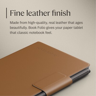 reMarkable Premium Leather Book Folio for 7.3" Paper Pro Move Paper Tablet, Brown (RM11A-1005NW)