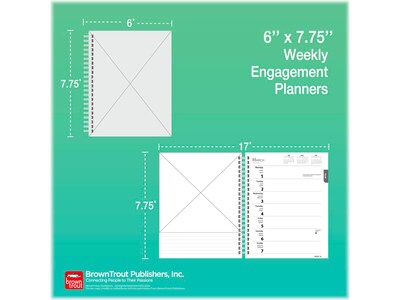 2024 BrownTrout Portrait Series: The Noble Horse 6 x 7.75 Weekly & Monthly Engagement Planner, Bla