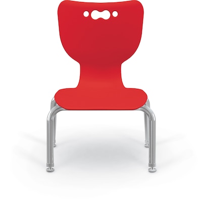 MooreCo 10" Hierarchy Student Chair with 4 Legs, Red/Chrome Base (703673561846)