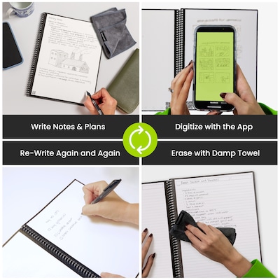 Rocketbook Core Reusable Smart Notebook, 8.5" x 11", Lined Ruled, 32 Sheets, Black (EVR2-L-RC-A)