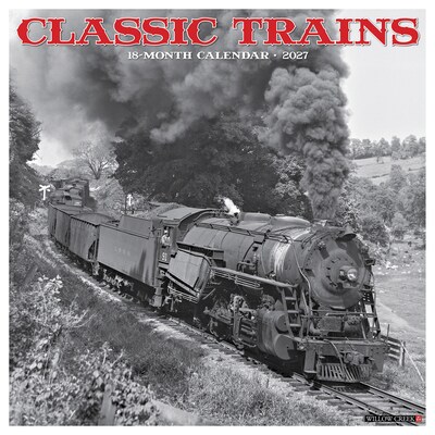 2027 Willow Creek Classic Trains 12 x 12 Monthly Wall Calendar, Assorted Colors (59777)