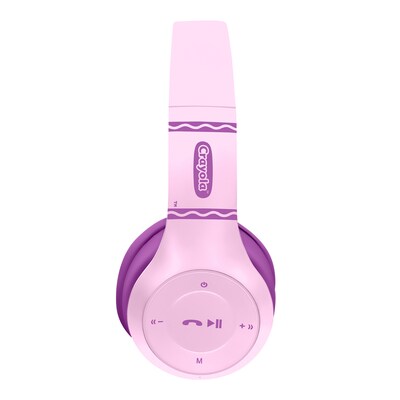 Crayola Boost Active Wireless Over-Ear Headphones, Bluetooth, Pink/Purple (CHPBT348)