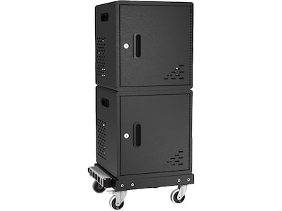 Luxor Lockable 20-Unit Modular Charging Cart, Black Steel (LLMC20SP)