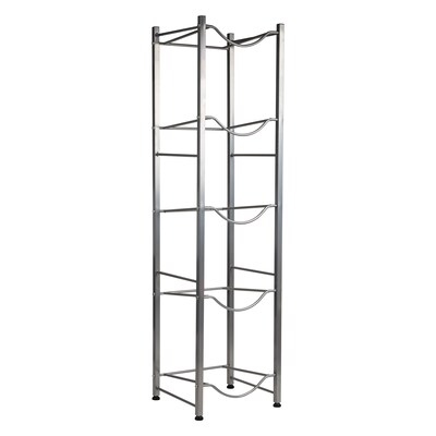 Mind Reader 5-Shelf Metal Mobile Water Jug Stand Holder, Silver (5TJUG-SIL)