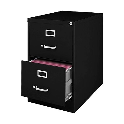 Quill Brand® 2 File Drawers Vertical File Cabinet, Locking, Black, Legal, 26.5D (13447D)