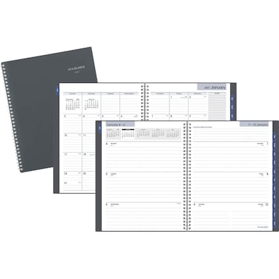 2027 AT-A-GLANCE DayMinder 8.5 x 11 Weekly & Monthly Planner, Poly Cover, Gray (GC545-07-27)