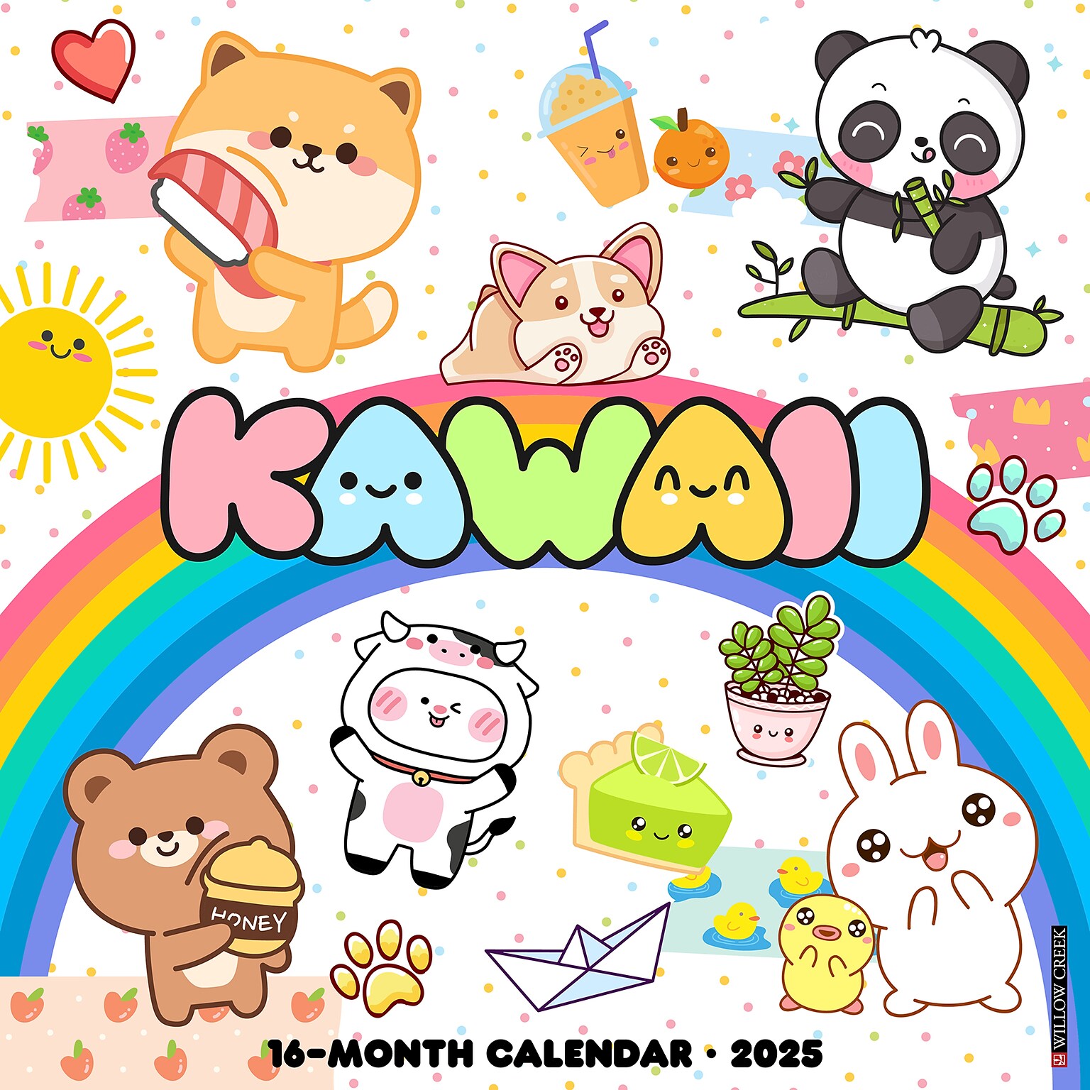 2025 Willow Creek Kawaii 12 x 12 Monthly Wall Calendar (43608)