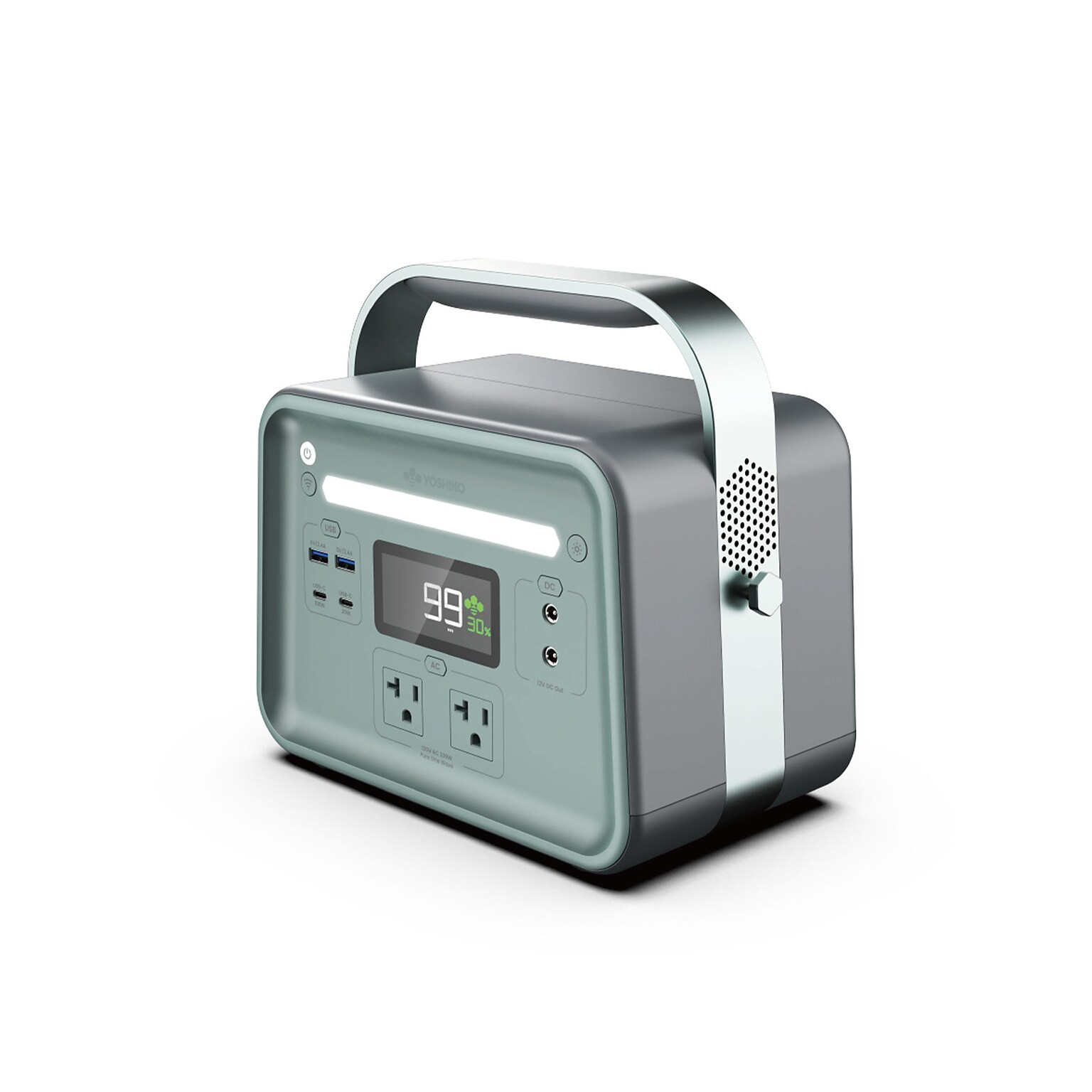Yoshino B330 SST 8-Port Solid-State Power Station 241Wh, 330W Output/500W Peak Emergency Backup Battery Bank, Pure Sine Wave