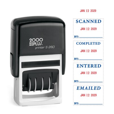 2000 Plus 4-in-1 Date Stamp, Blue and Red Ink (011098)