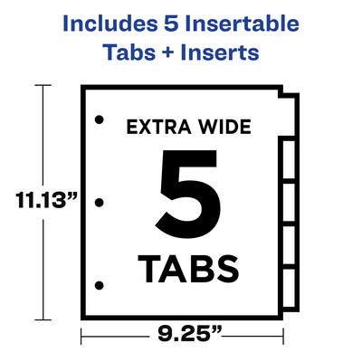 Avery Big Tab Extra Wide Insertable Paper Divider, 5 Tabs, Multicolored (11220)