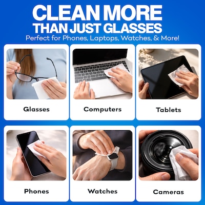 ProHeal XXL Lens Wipes, 9.8" x 6.7" Eye Glasses Cleaner Wipes for Lenses & Display Screens, 250 Count (PH-16004H)