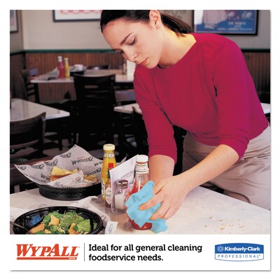WypAll X70 Foodservice Towels, 1/4" Fold, 300/Carton, Blue (KCC05927)