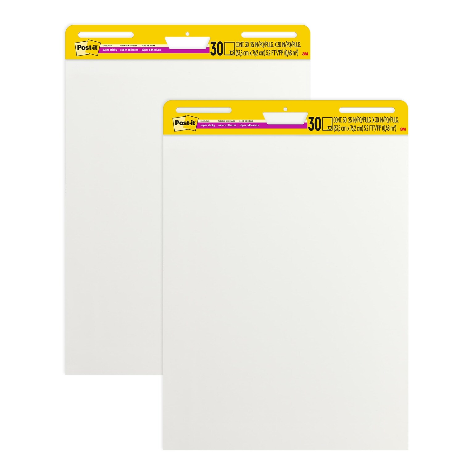 Post-it Super Sticky Easel Pad, 25 x 30, 30 Sheets/Pad, 2 Pads/Pack (559)