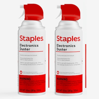 Staples®  Electronics Air Duster, 10 oz., 2/Pack (SPL10ENFR-2)