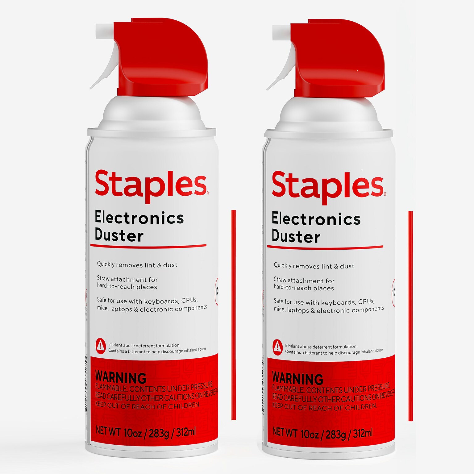 Staples®  Electronics Air Duster, 10 oz., 2/Pack (SPL10ENFR-2)