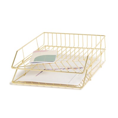 U Brands Vena Desk Organization Set, Gold Wire (3940U00-01)