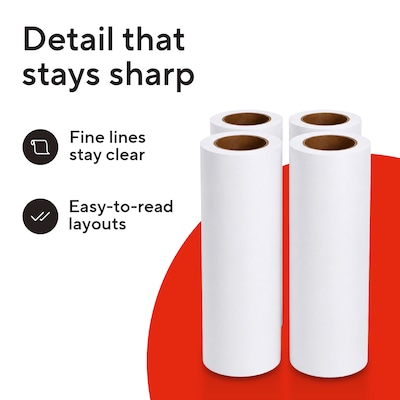 Staples Wide Format CAD Bond Paper, 36" x 150', 4/Carton (26654-CC)