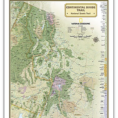 National Geographic Continental Divide Trail Map, Laminated, 18 x 48 (NGMRE01021203)