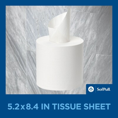 SofPull Mini Center-Pull Toilet Paper, 2-Ply, White, 500 Sheets/Roll, 16 Rolls/Carton (19516)