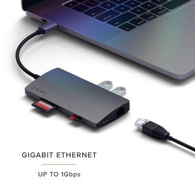 Satechi Type-C Multi-Port Adapter 4K with Ethernet V2, Space Gray (ST-TCMA2M)