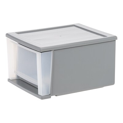 Iris Stackable Storage Drawer, Gray, 3/Pack (500163)