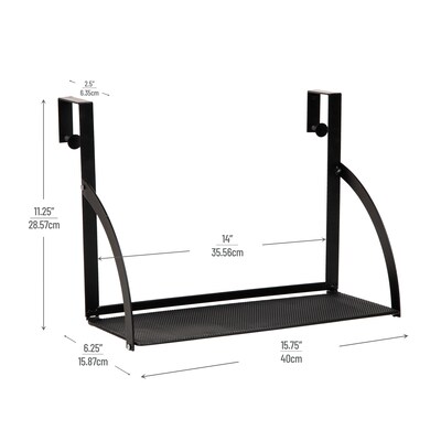 Mind Reader Metal Hanging Cubicle Shelf Organizer, 11.25" x 6.25" x 15.75", Black (CUSHELF-BLK)