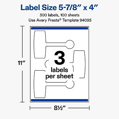 Avery Laser/Inkjet Sealing Labels, 5-7/8" x 4", White, 300 Labels/Box (19479370759)