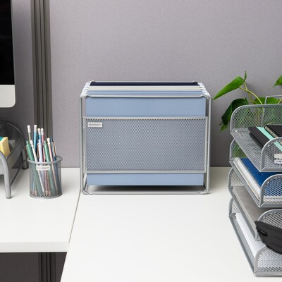 Mind Reader Metal File Organizer, Silver (BOXFILE-SIL)