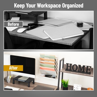 Mind Reader 5-Compartment Mountable Plastic Vertical File Storage, Beige (WALLANCH-BEI)