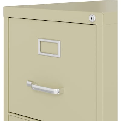 Lorell Fortress 3-Drawer Vertical File Cabinet, Letter Size, Lockable, 40.2"H x 15"W x 22"D, Putty (LLR42296)