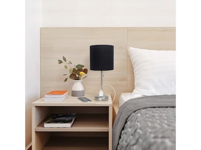 Creekwood Home Oslo Incandescent Table Lamp, Brushed Steel/Blue (CWT-2009-BK)